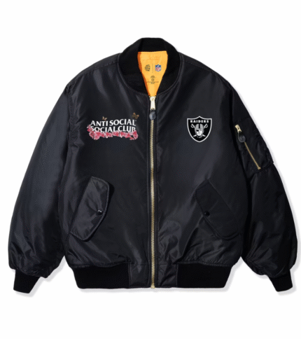 Las Vegas Raiders ASSC x NFL Black MA-1 Full-Zip Blossom Bomber Jacket 2