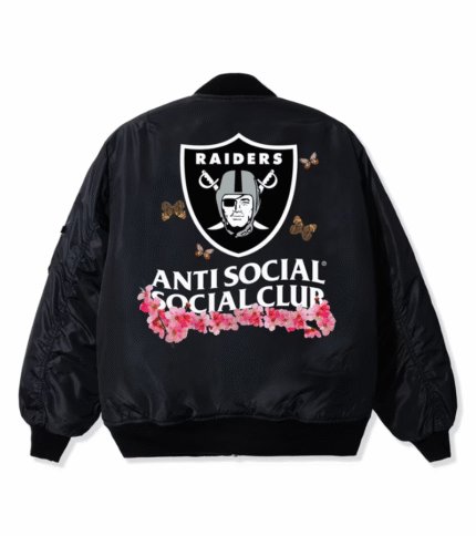 Las Vegas Raiders ASSC x NFL Black MA-1 Full-Zip Blossom Bomber Jacket 3
