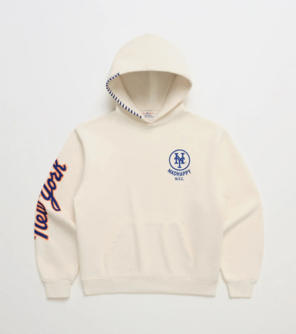 New York Mets Madhappy Baseball Cream Hoodie 1