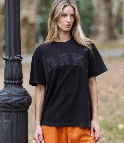 Parke Black Acid Wash Varsity T-Shirt 4