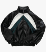 Philadelphia Eagles Black Leather Kru Track Jacket 1