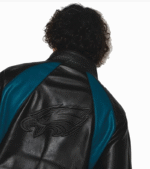 Philadelphia Eagles Black Leather Kru Track Jacket 2