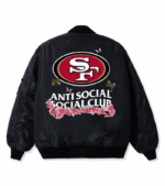 San Francisco 49ers ASSC x NFL Black MA-1 Full-Zip Blossom Bomber Jacket 1