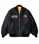 San Francisco 49ers ASSC x NFL Black MA-1 Full-Zip Blossom Bomber Jacket 2